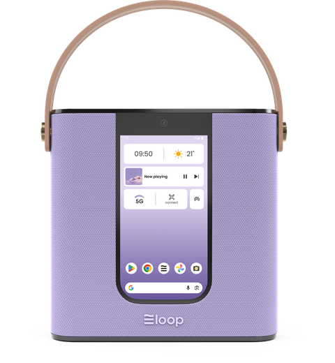 loopTwo in lilac with a tan handle