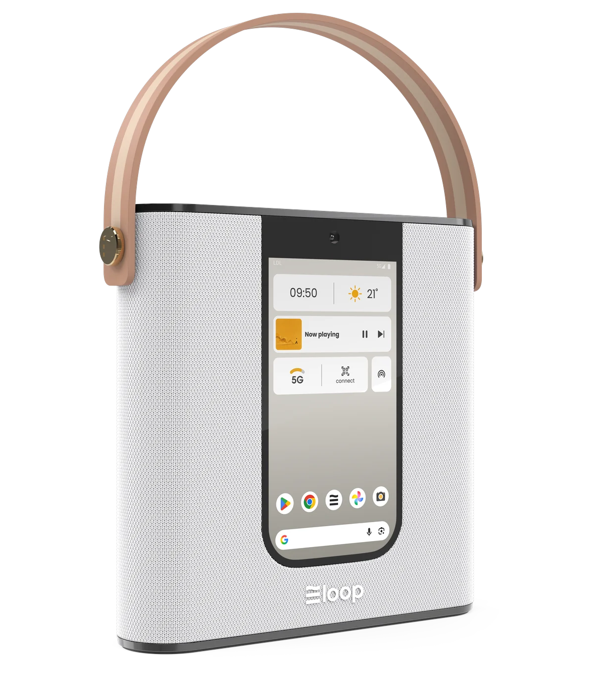 loopTwo in grey with a tan handle